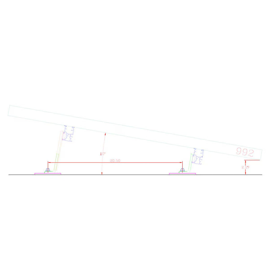 KT6072L-10, 10 Degree Landscape Kit for 60 & 72 Cell Modules