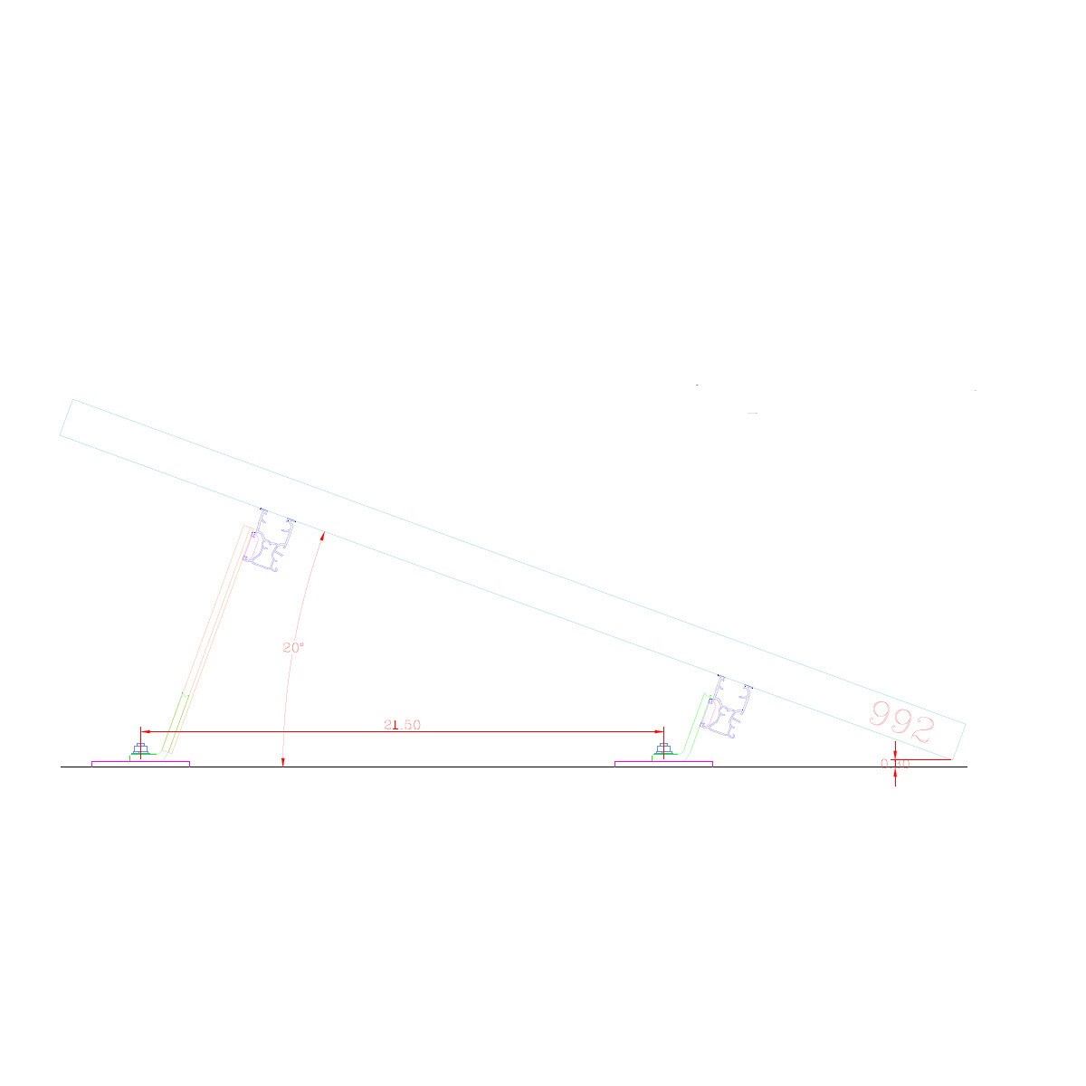 KT6072L-20, 20 Degree Landscape Kit for 60 & 72 Cell Modules