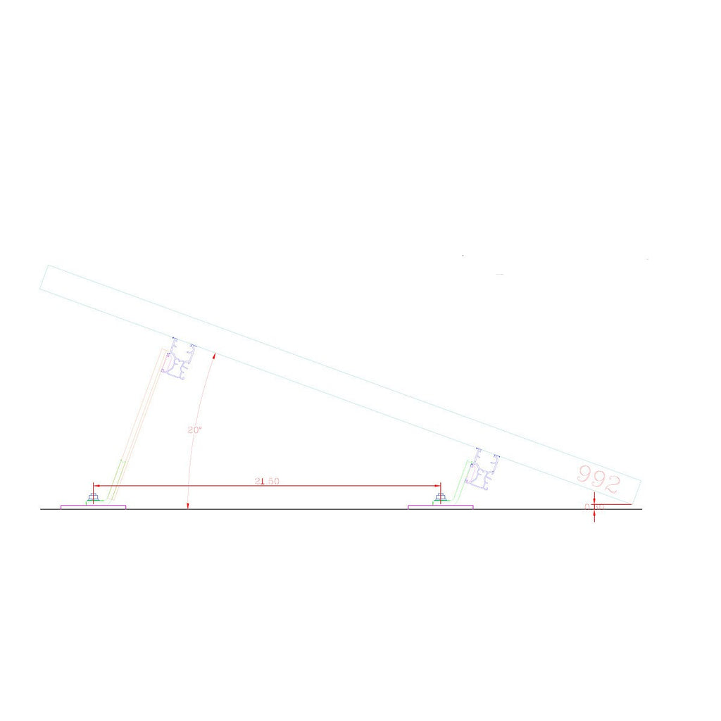 KT6072L-20, 20 Degree Landscape Kit for 60 & 72 Cell Modules